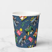 Gremlins™ 80er Retrowave-Muster Pappbecher (Rückseite)