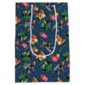 Gremlins™ 80's Retrowave Pattern Mittlere Geschenktüte (Rückseite)