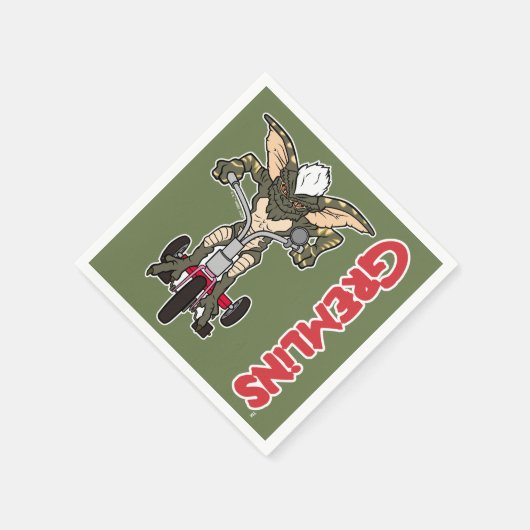 Gremlins | Dreirad-Streifen Serviette (Ecke)