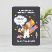 Gremlins | Gizmo Chalkboard Geburtstag Einladung (Stehend Vorderseite)