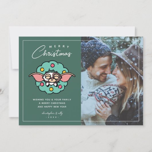 Gremlins | Gizmo Frohe Weihnachtsfeiertage Foto Einladung (Vorderseite)