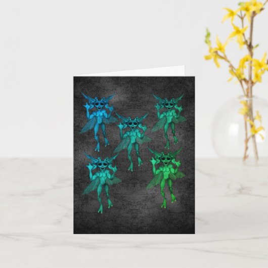 Gremlins Kreaturen Halloween-Note-Karte Karte (Gelbe Blume)