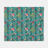 Gremlins | Niedliches Comic Weihnachtsmuster Fleecedecke (Vorderseite (Horizontal))