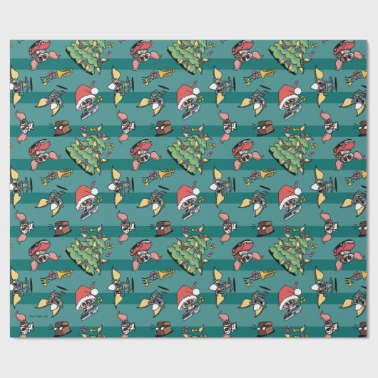 Gremlins | Niedliches Comic Weihnachtsmuster Geschenkpapier (Flach)