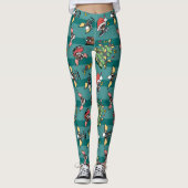 Gremlins | Niedliches Comic Weihnachtsmuster Leggings (Vorderseite)