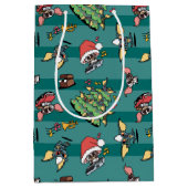 Gremlins | Niedliches Comic Weihnachtsmuster Mittlere Geschenktüte (Vorderseite)