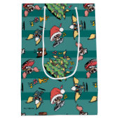 Gremlins | Niedliches Comic Weihnachtsmuster Mittlere Geschenktüte (Rückseite)