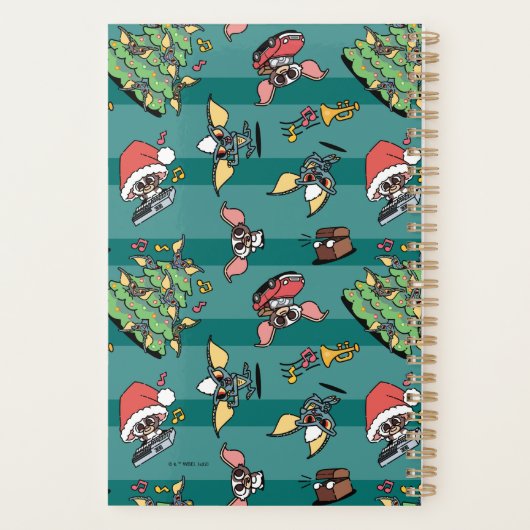 Gremlins | Niedliches Comic Weihnachtsmuster Planer (Rückseite)