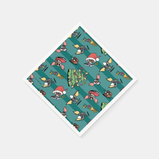 Gremlins | Niedliches Comic Weihnachtsmuster Serviette (Ecke)