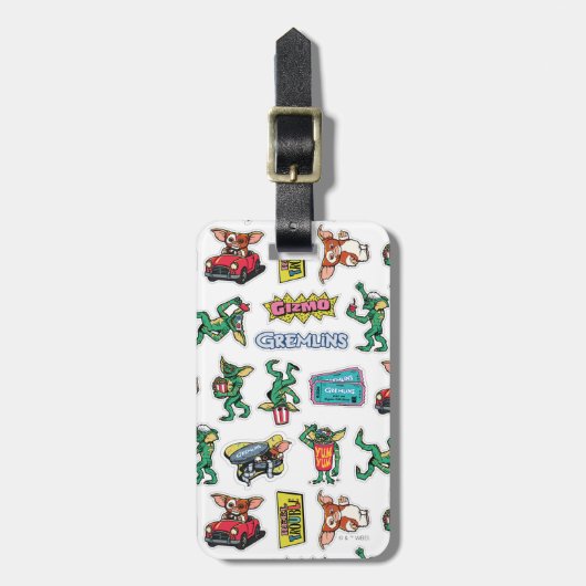 Gremlins™ Sticker Fun Pattern Gepäckanhänger (Vorderseite vertikal)