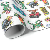 Gremlins™ Sticker Fun Pattern Geschenkpapier (Rolleneckpunkt)