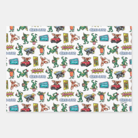 Gremlins™ Sticker Fun Pattern Geschenkpapier Set (Vorderseite 3)