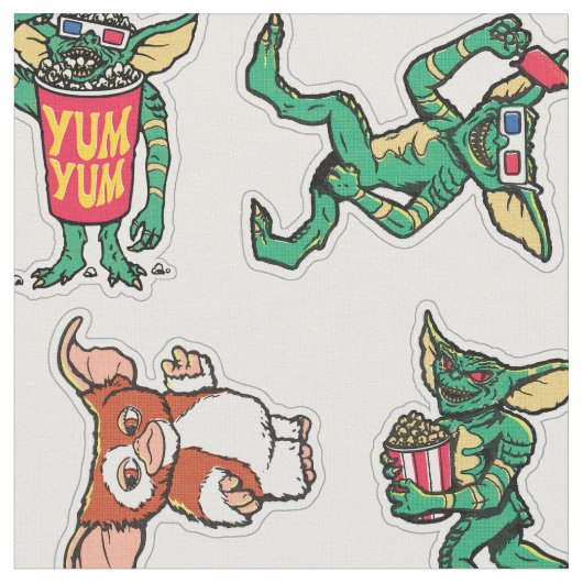 Gremlins™ Sticker Fun Pattern Stoff (Nahaufnahme)