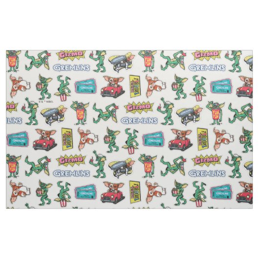 Gremlins™ Sticker Fun Pattern Stoff (Fat Quarter (45,7 x 55,9 cm))