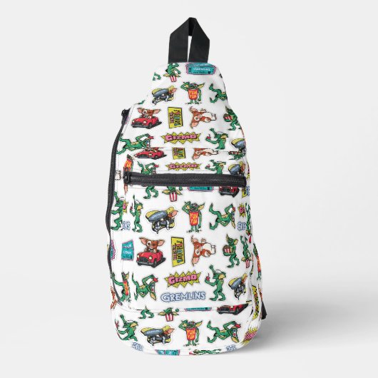Gremlins™ Sticker-Spaß Muster Crossbody Bag (Vorderseite)