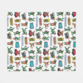 Gremlins™ Sticker-Spaß Muster Fleecedecke (Vorderseite (Horizontal))