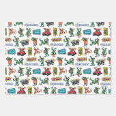 Gremlins™ Sticker-Spaß-Muster Geschenkpapier Set (Vorderseite)