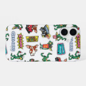 Gremlins™ Sticker-Spaß-Muster iPhone 16 Hülle (Rückseite (Horizontal))