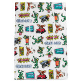 Gremlins™ Sticker-Spaß-Muster Mittlere Geschenktüte (Rückseite)
