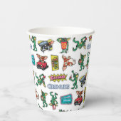 Gremlins™ Sticker-Spaß-Muster Pappbecher (Rückseite)