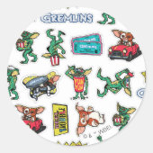 Gremlins™ Sticker-Spaß-Muster Runder Aufkleber (Vorderseite)