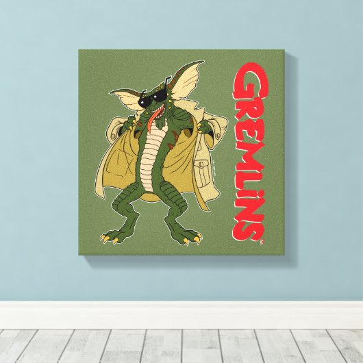 Gremlins | Strip Trench Coat Flash Leinwanddruck (Insitu (Holzboden))