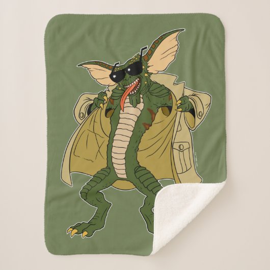 Gremlins | Strip Trench Coat Flash Sherpadecke (Vorderseite)