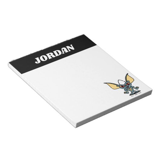 Gremlins | Stripe Cute Comic | Add Your Name Notizblock (angewinkelt)