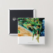 Gren Laternen, die in Raum fliegen Button (Vorne & Hinten)