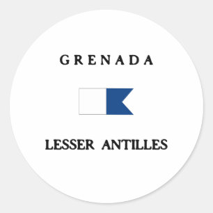 Grenada Alpha Dive Flag Runder Aufkleber