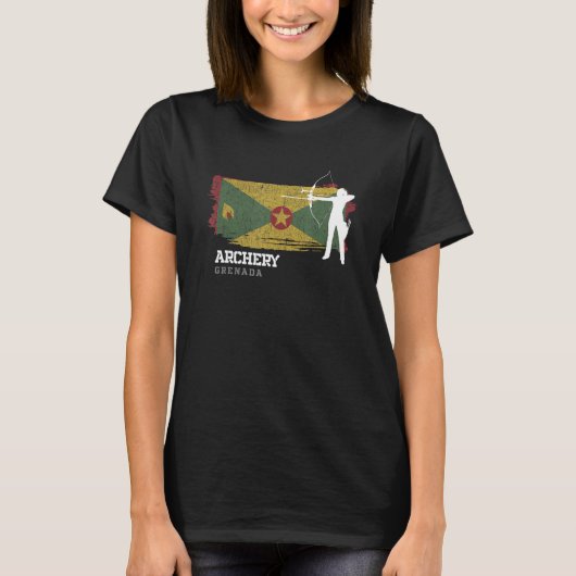 Grenada Archery Girl Grenadian Flag Bow Arrow Wome T-Shirt (Vorderseite)