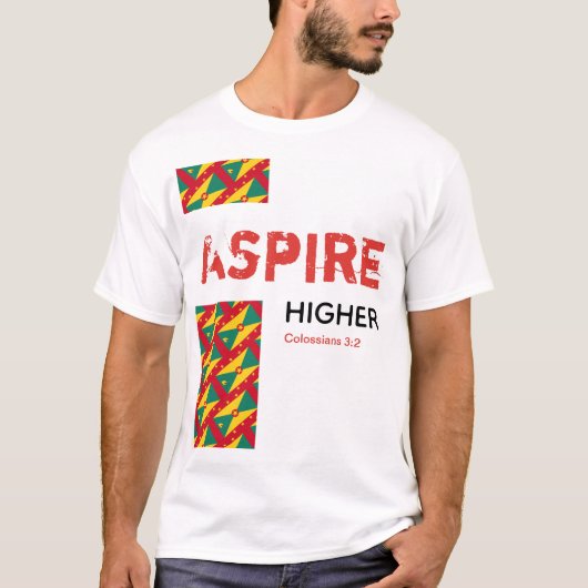 Grenada ASPIRE HIGHER Christliche Schrift T-Shirt (Vorderseite)