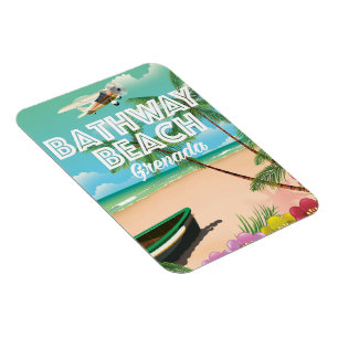 Grenada Bathway Beach Travel Poster Magnet