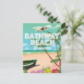 Grenada Bathway Beach Travel Poster Postkarte (Stehend Vorderseite)