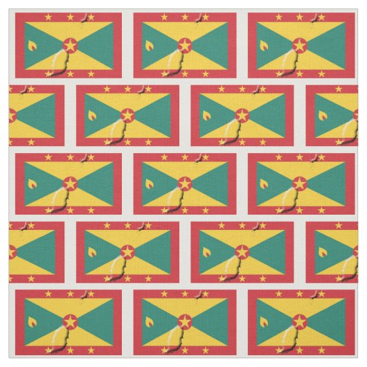 GRENADA CARRIACOU FLAG Karte Kontur Stoff (Muster)