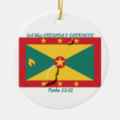 GRENADA & CARRIACOU FLAG MAP individuell einstellb Keramik Ornament (Vorne)