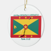 GRENADA & CARRIACOU FLAG MAP individuell einstellb Keramik Ornament (Links)