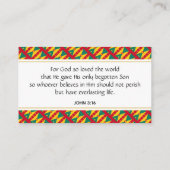 GRENADA Christliche Schrift John 3:16 Visitenkarte (Rückseite)