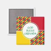 GRENADA Custom Patriotic GOD BLESS Kühlschrank Magnet (Vorderseite/Rückseite)