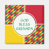 GRENADA Custom Patriotic GOD BLESS Kühlschrank Magnet (Vorne)