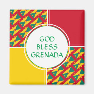 GRENADA Custom Patriotic GOD BLESS Kühlschrank Magnet