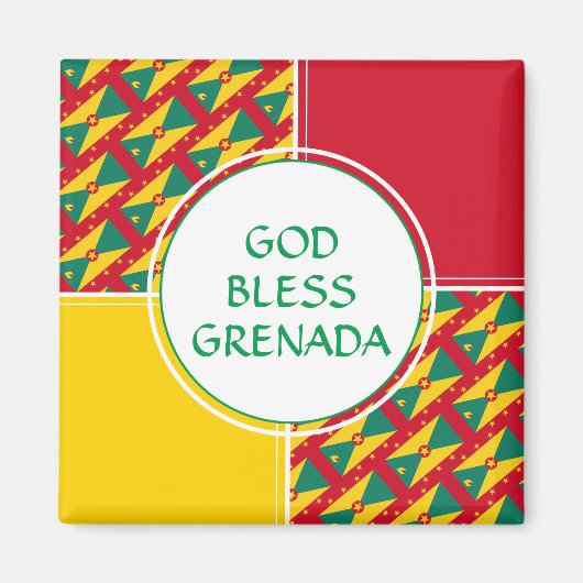 GRENADA Custom Patriotic GOD BLESS Kühlschrank Magnet (Vorne)