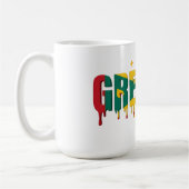 Grenada-Drip-Text | Karibik-Flagge-Design | Fan Kaffeetasse (Links)