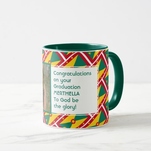 GRENADA FLAG Custom Foto Patriotic Abschluss Tasse (VorderseiteRechts)
