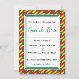 GRENADA FLAG Individualisierte Schrift Stilvoll Save The Date