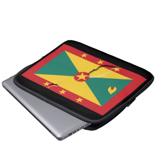 GRENADA Flag Map Patriotic Computer BLACK Laptopschutzhülle (Vorne Knopf)