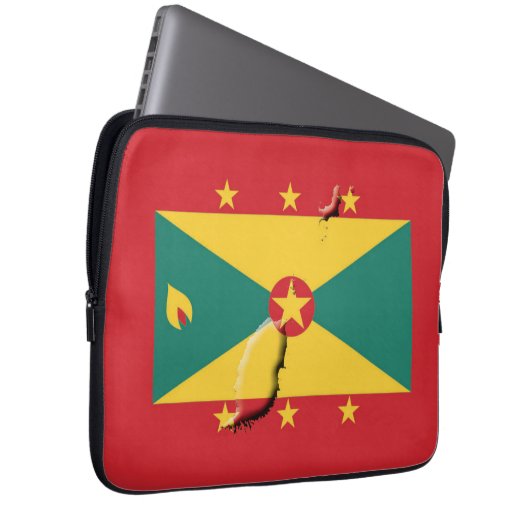GRENADA Flag Map Patriotic Computer RED Laptopschutzhülle (Vorne Rechts)