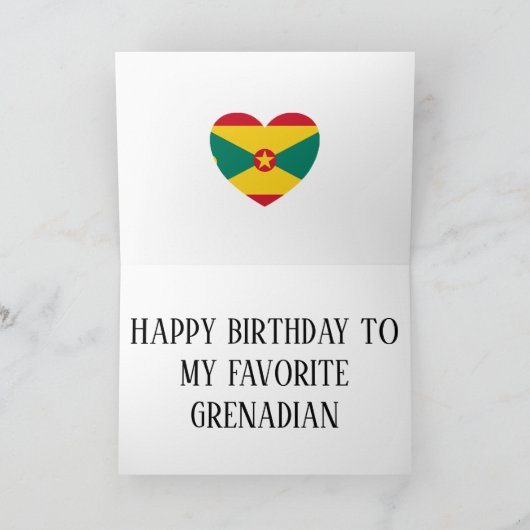 Grenada Flag Patriotic Geburtstag Karte (Innenseite)