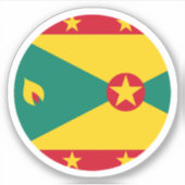Grenada Flag Round Sticker (Vorderseite)