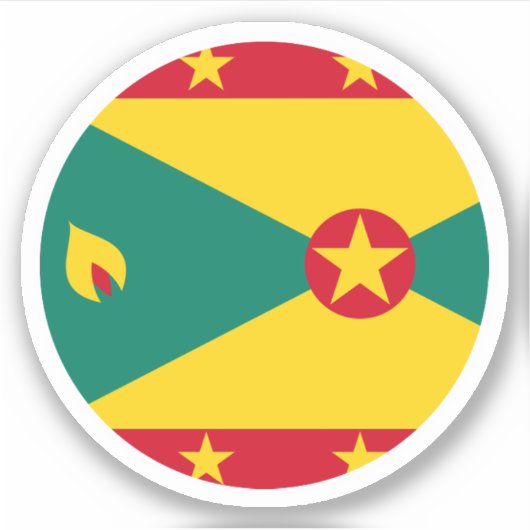 Grenada Flag Round Sticker (Vorderseite)